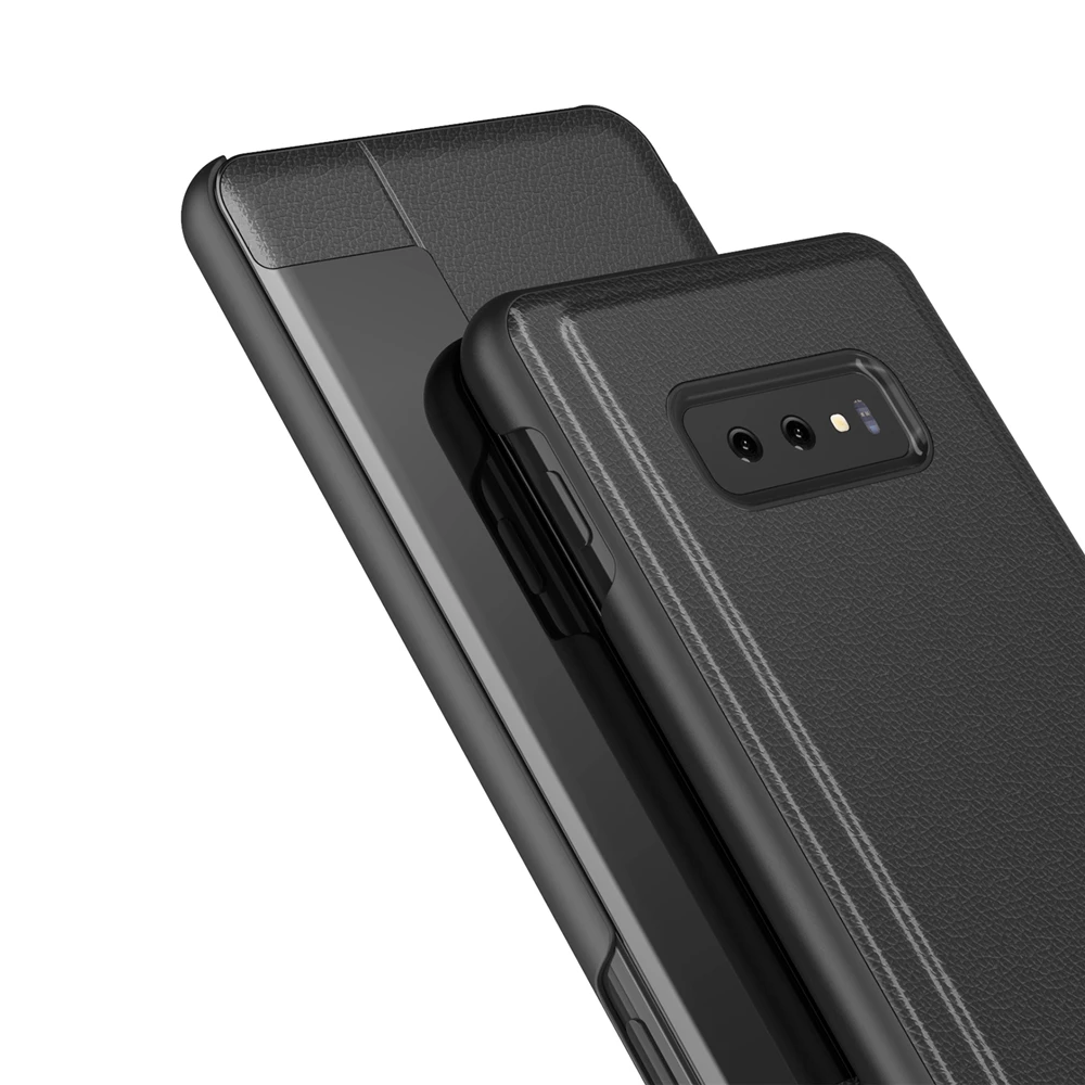 Роскошные Clear View Зеркало чехол для телефона для samsung S7 край S8 S9 S10 плюс E Примечание 8 9 J4 J6 A9 A6 A7 из искусственной кожи флип телефон Капа