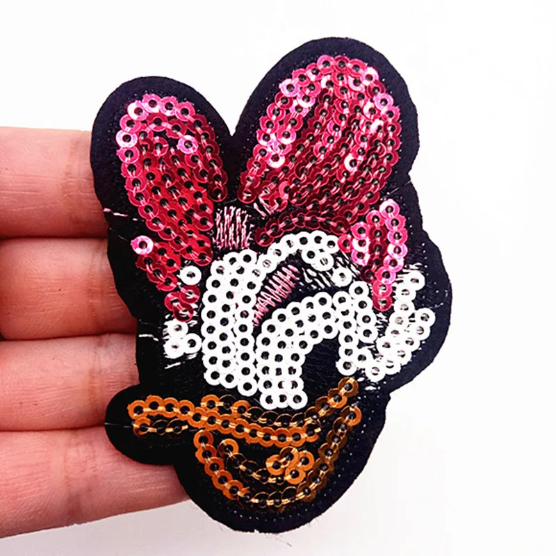 3 шт Дейзи Дак значок блёстки патчи для одежды сумки утюжок на патч вышитые