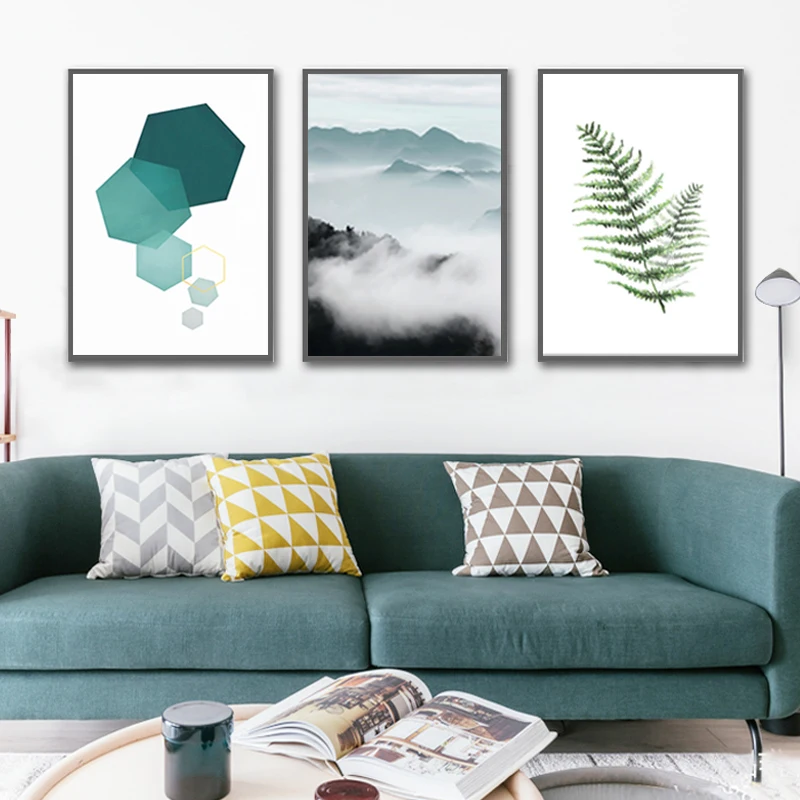 Абстрактный ландшафт геометрические картины на холсте современный