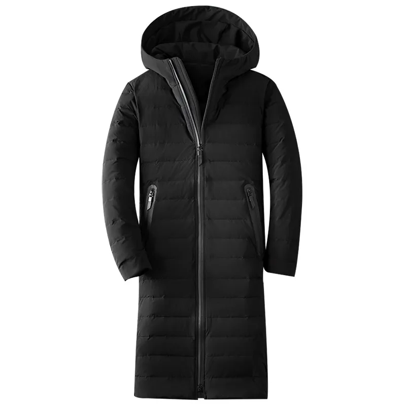 Мужская Ультралегкая длинная пуховая куртка белая с капюшоном Chaqueta 2019|Мужские