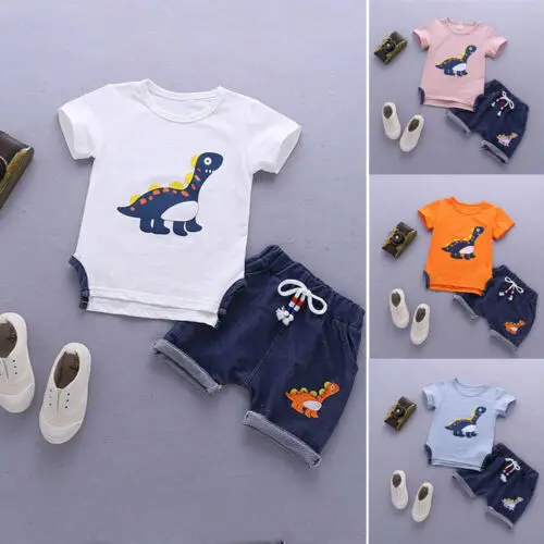 Детская одежда футболка с динозавром из мультфильма для маленьких мальчиков