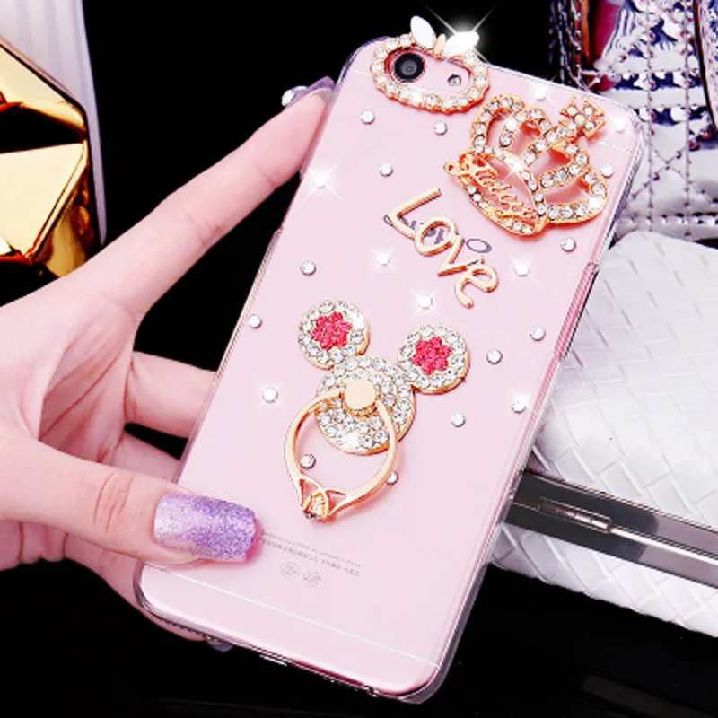 Роскошные девушка женщина С кристалалми и стразами случаях + Bling со чехол для