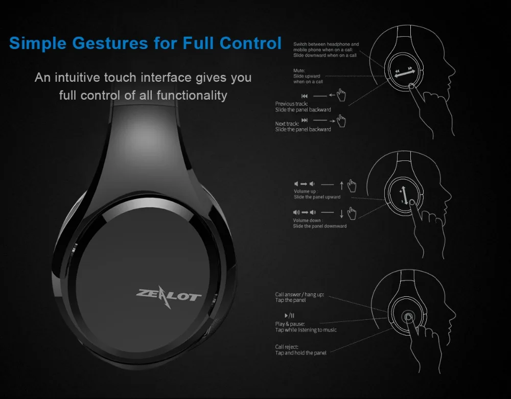 ZEALOT B21 беспроводные наушники Bluetooth для iPhone samsung мобильные телефоны компьютерные наушники 3D стерео музыкальные игровые гарнитуры