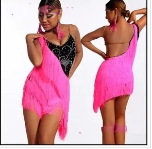 

Ballroom Dress Dance Costumes for 2018 Hot Sale New Polyester Women Latin Dress Professional Customized Dance Tassels
