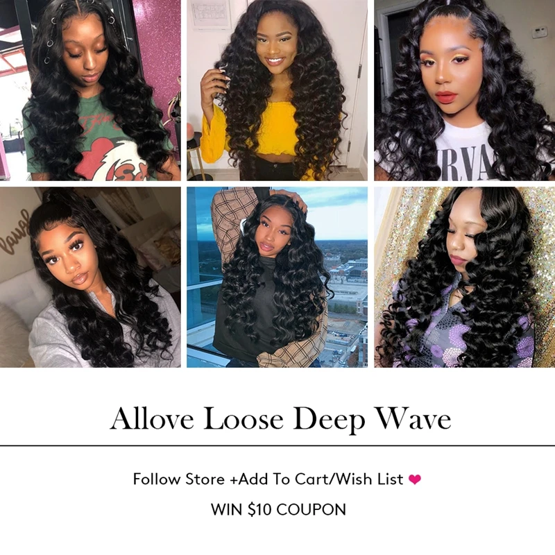 Allove свободные глубокие волнистые пучки с бразильские волосы закрытием 100% Remy