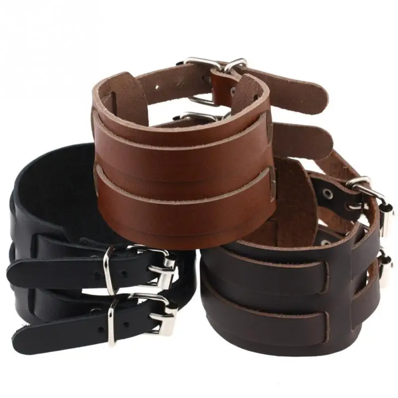 Рок стиль стимпанк Девушка Мужчины PU кожаный браслет аксессуар|Браслеты с