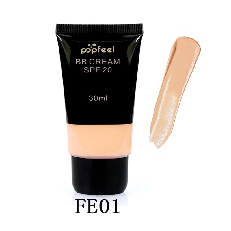 1 Popfeel бренд макияжные основы Водонепроницаемый SPF 20 солнцезащитный крем отбеливающий матовая лицевая сторона жидкость цвета "нюд" основа для макияжа BB крем, для макияжа - Цвет: 1