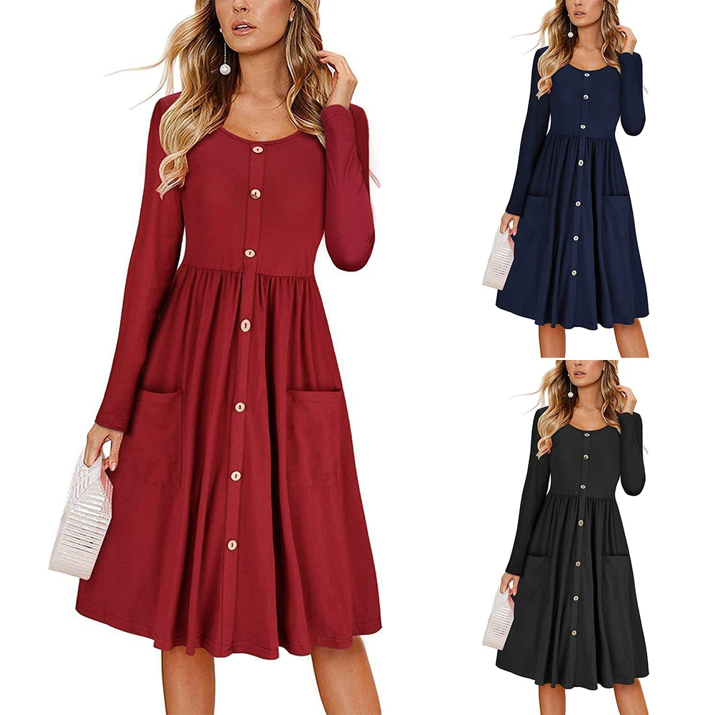 Женская одежда с круглым вырезом Туника Осень длинным рукавом Fabala Повседневная