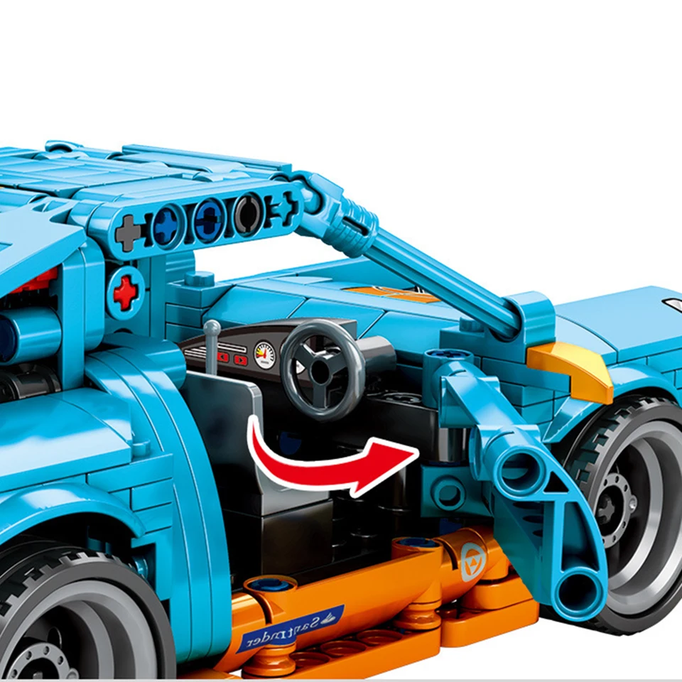 Собрать Technic Porscher Супер гоночный приспособление для автомобиля Модель