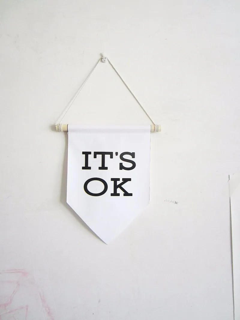 

it's ok wall banner.Canvas print pennant,children room decor Wall Hanging art