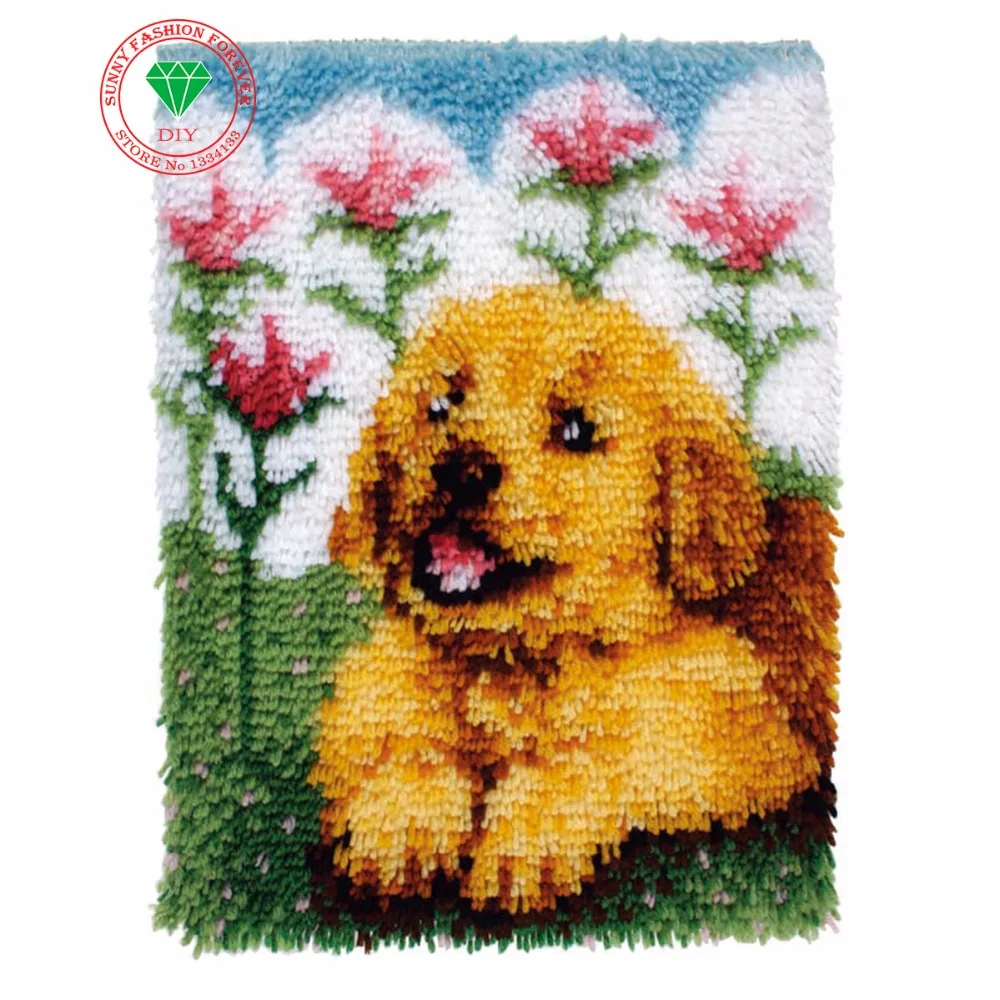

Animal Dog Latch hook rug kits Needlework rugs carpets embroidery Thread embroidery cushion Patchwork Craft Carpet embroidery