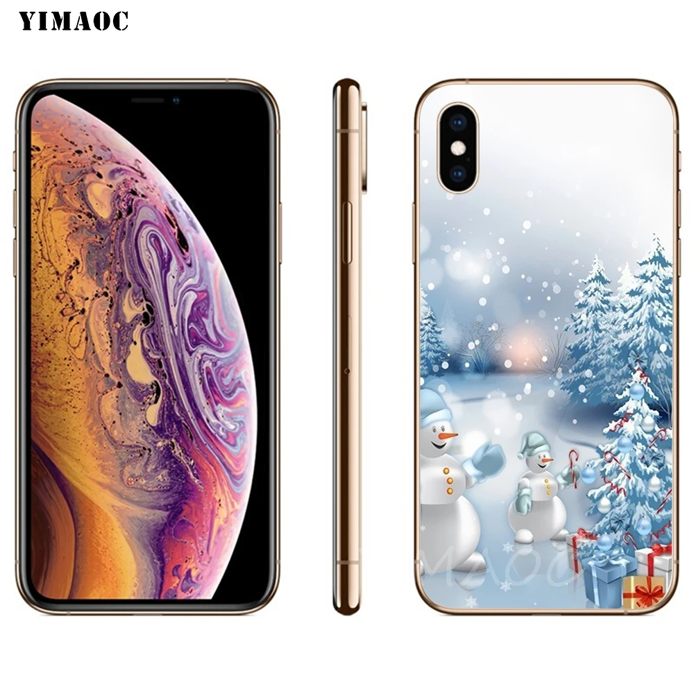 YIMAOC Рождественский снеговик самый Чудесный мягкий чехол из ТПУ для iPhone 8 7 6 6S Plus 5 5S