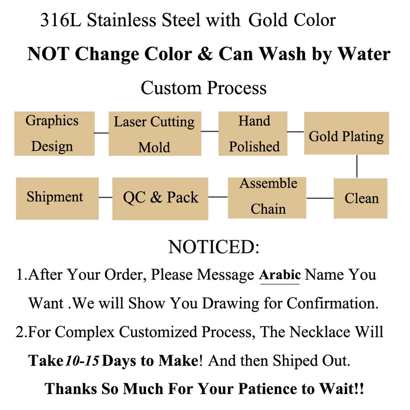 Индивидуальное ожерелье чокер с арабским именем золотого цвета подписью руки