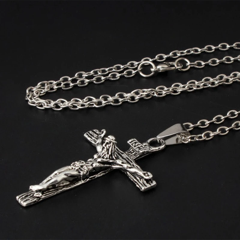 INRI подвесной крест с распятием ожерелье золото/серебро цепочка из нержавеющей