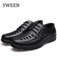 yween summer shoes men sandals soft leather high quality mens casual shoes male brand sandals