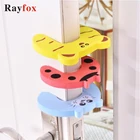 5 шт.лот защита для безопасности детей, заглушка для двери с милыми животными, замок для детской карты, забота о новорожденных, защита для пальцев ребенка, для дома