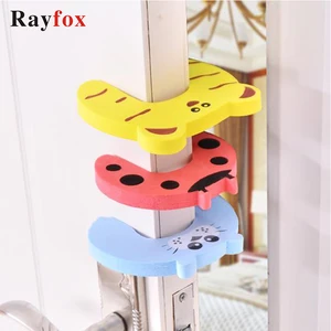 5 шт.лот защита для безопасности детей, заглушка для двери с милыми животными, замок для детской карты, забота о новорожденных, защита для пальцев ребенка, для дома