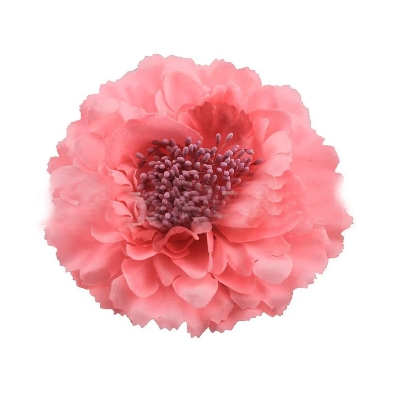 peach pink 5 шт./компл. 1 Цвет высокое Класс ткани цветок заколка для волос, заколка для волос Пион брошь в виде большого цветка Головные уборы Для женщин аксессуары для волос - Цвет: peach pink