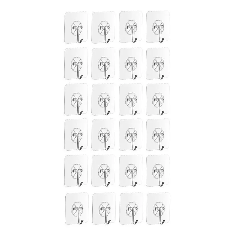 24 шт. крючки для ванной пластиковые присоски крепкие прозрачные настенные