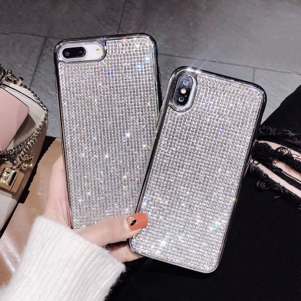 Ins/прозрачный TPU Мягкий iphone7/8 plus/6/6 S plus чехол для телефона роскошные ювелирные