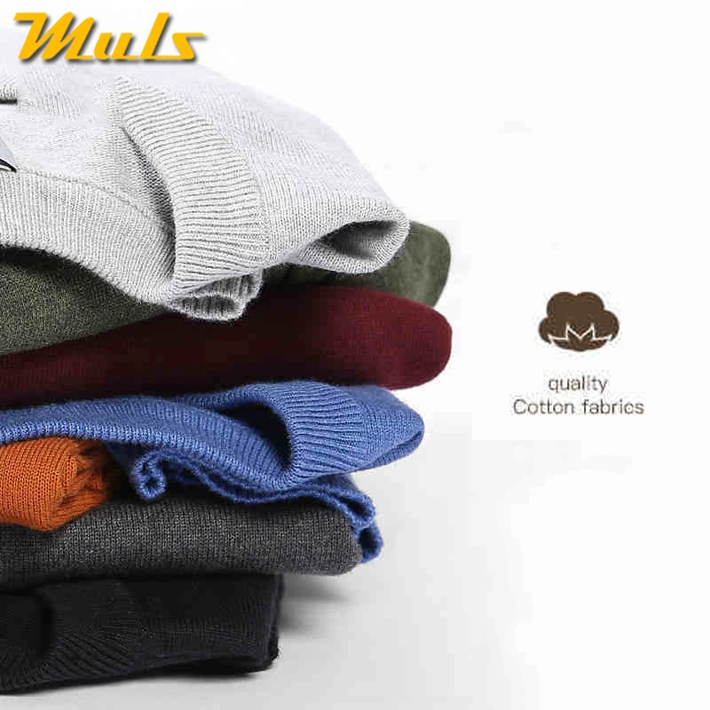 Свитер из 100% хлопка с круглым вырезом трикотажный пуловер для мужчин весна-осень