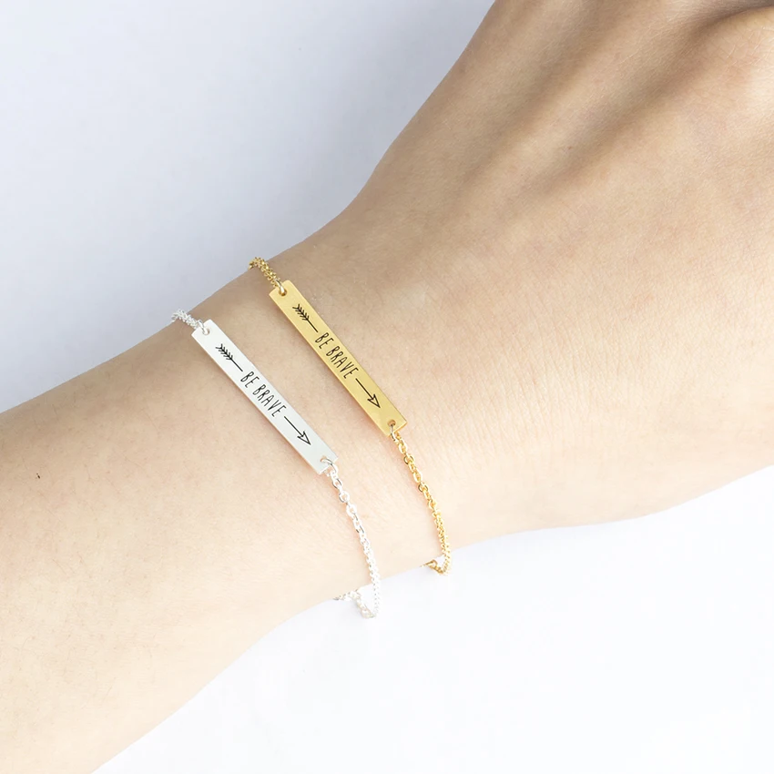 Храбрость Jewelry Нержавеющая сталь быть храбрым Браслеты для Для женщин BFF цвета: