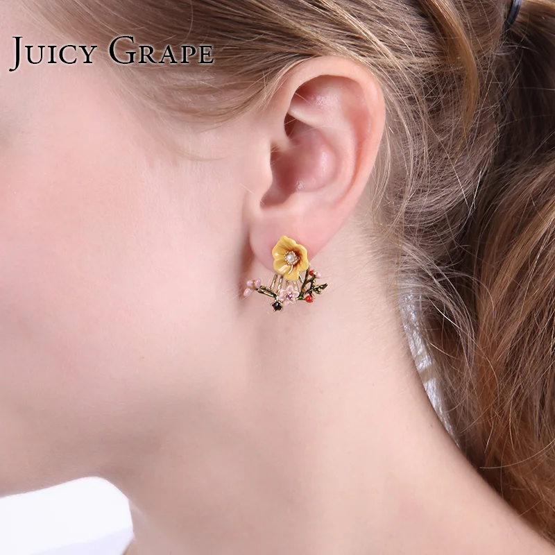 Розовый резиновый цветок воск чувство серьги 2017 г. Гвоздики Ohrringe Pendientes Mujer Moda