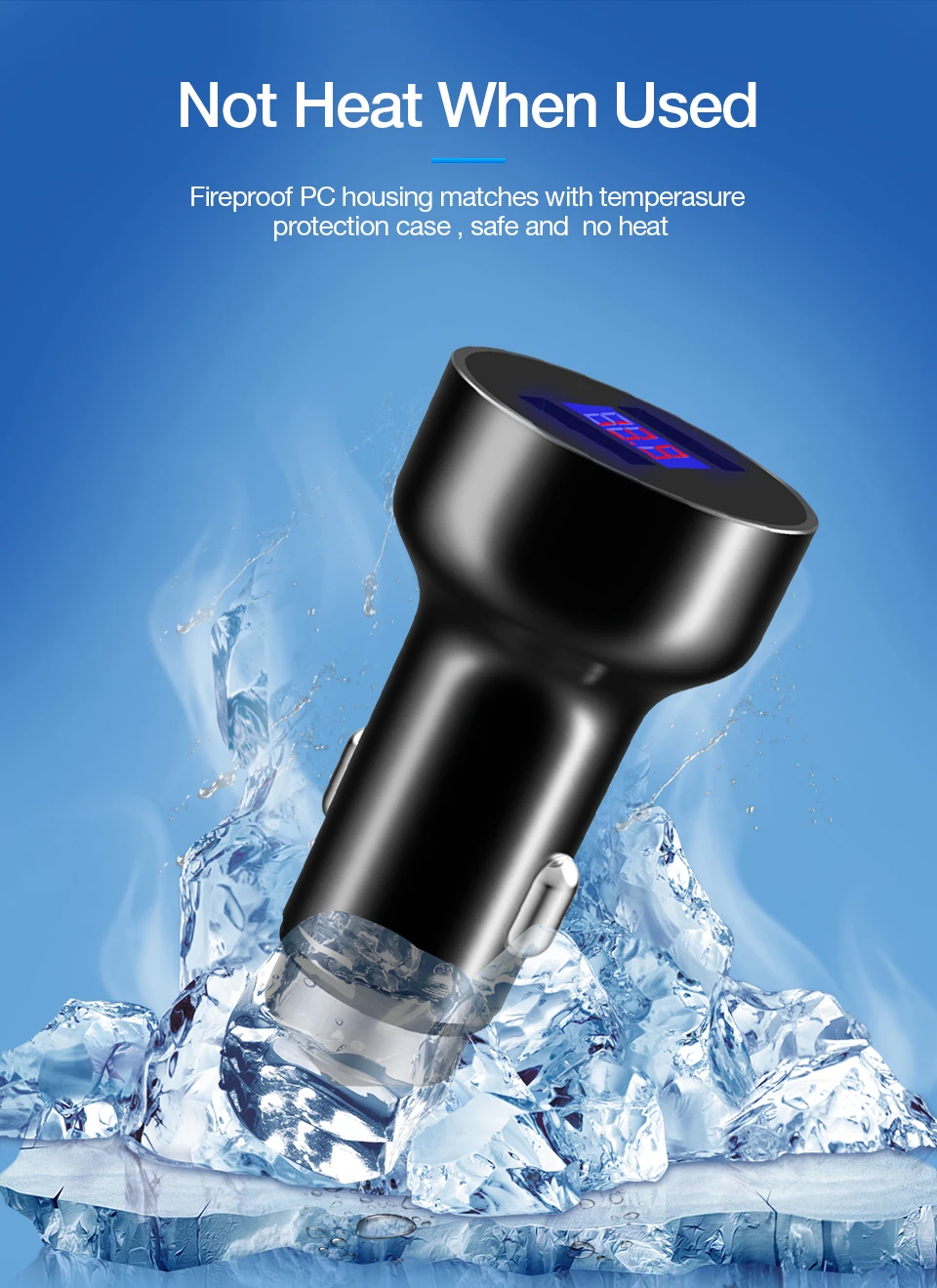 Coolreall 5V 3.1A цифровой светодиодный дисплей двойной USB Автомобильное зарядное устройство для iPhone samsung планшет адаптер для путешествий Быстрая зарядка для Xiaomi