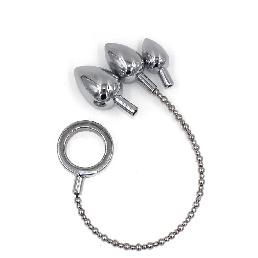 Cock Ring Anal Plug Sex Toys Metal Butt Male Prostate Stimulating Penis Strap On 3 Plugs Chastity Drop shipping | Красота и здоровье