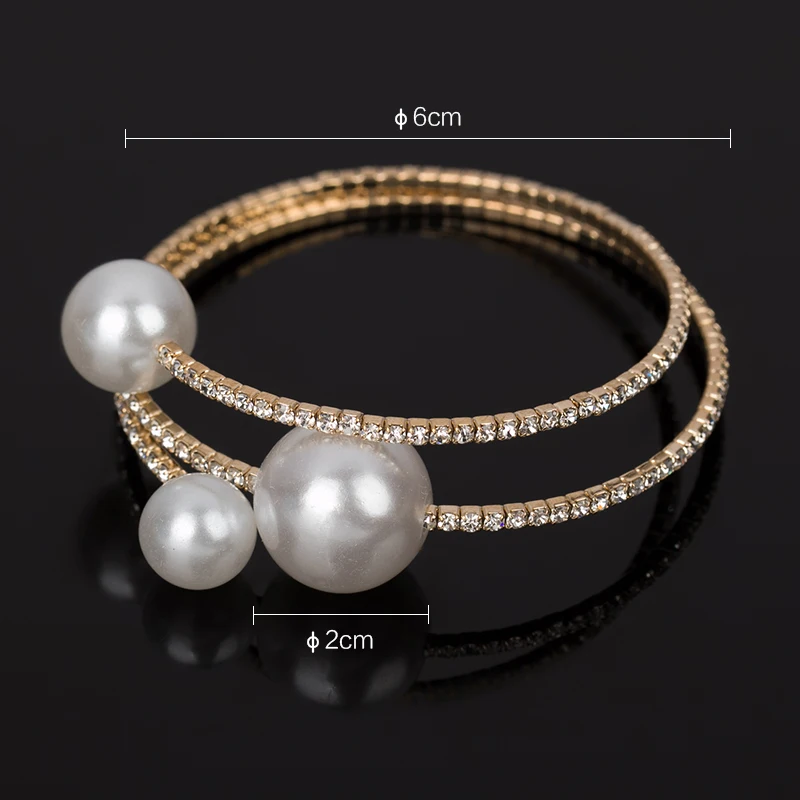 Женский жемчужный браслет с кристаллами регулируемый подарок 2016 для женщин