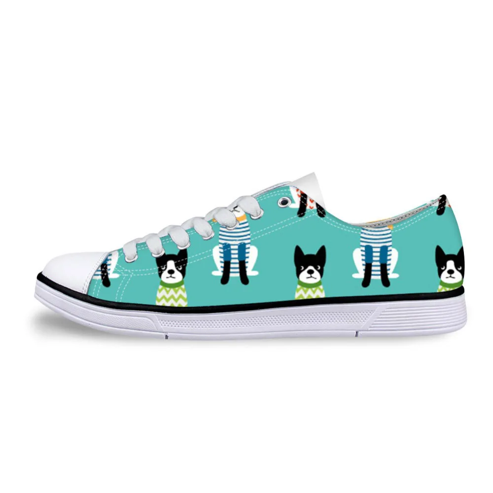 2021 Bulldog Printing Fashion Design Women Canvas Vulcanize Shoes Classic Low Style Leisure Dog Pattern Woman Shoe | Обувь