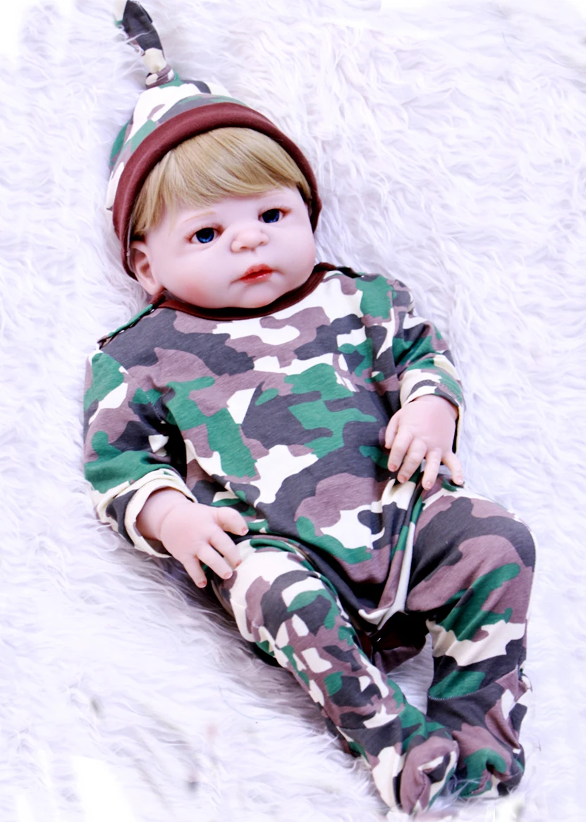 

55CM Full Silicone Reborn babies dolls bebe alive bb reborn classic boy toy safe vivid Xmas birthday gift bonecas toy