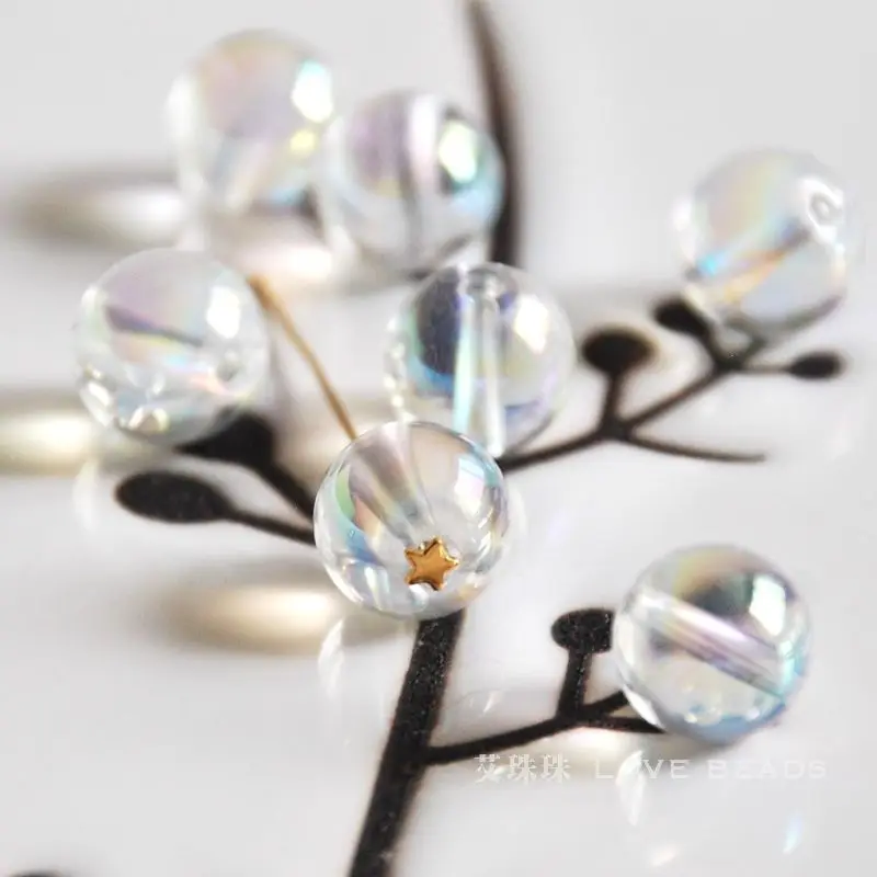 Натуральные круглые бусины водная аура из прозрачного кварца 6 12 мм свободные