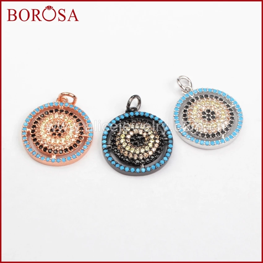 BOROSA трендовые ювелирные изделия CZ микро проложить круглые глаза Подвески Бусы