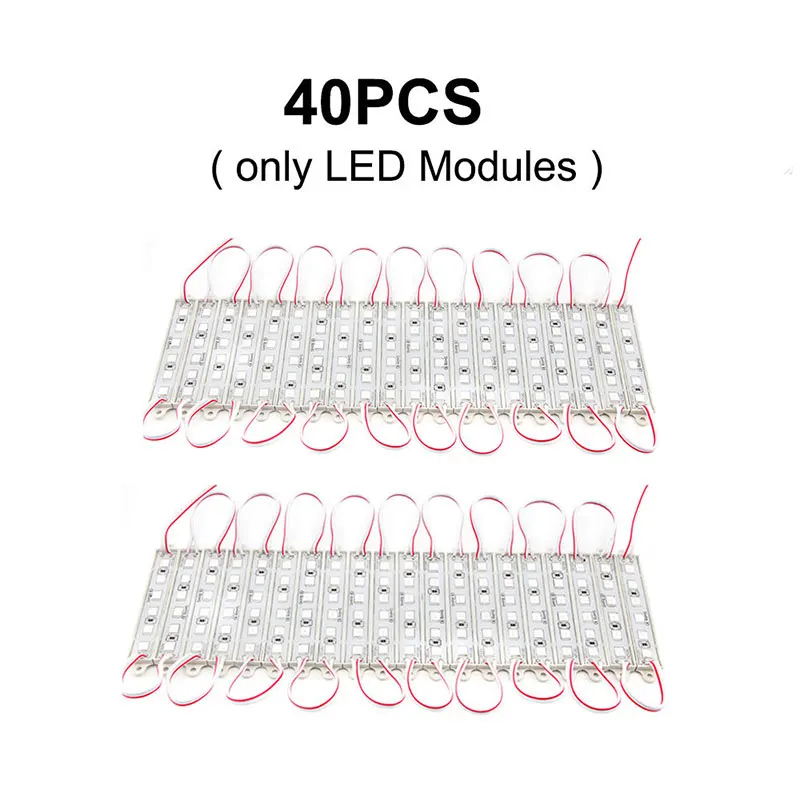 Супер яркий SMD 5054 светодиодный модуль светильник 6 светодиодный s DC12V водонепроницаемый магазин оконный светильник s светодиодный рекламный модуль Светильник лампы(красный - Цвет: 40PCS only module