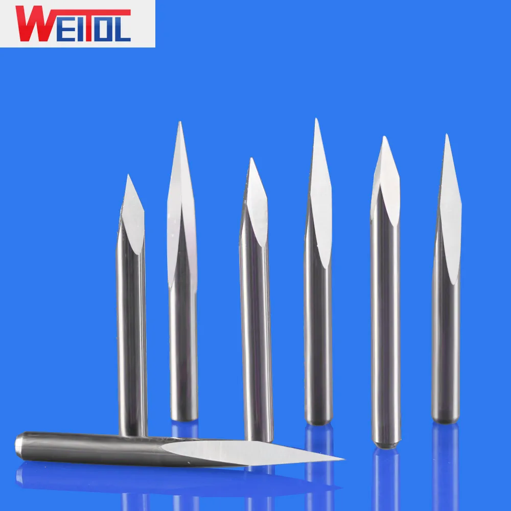 WeiTol 5 шт. 3 175 мм хвостовик три лица гравировальное долото Края Карбида Pypamid биты