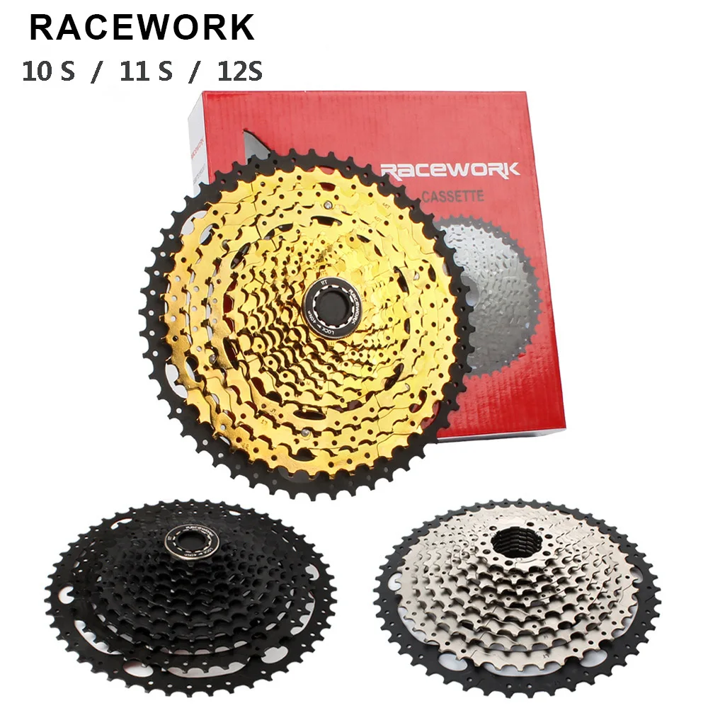 RACEWORK 11-42T 11-46T 11-50T 11-52T 10s 11s 12s Speed Mountain mtb Bike bicycle Cassette 42T 46T 50T 52T flywheel black gold | Спорт и
