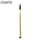 Кисть-карандаш для бровей, с двойной головкой и бамбуковой ручкой