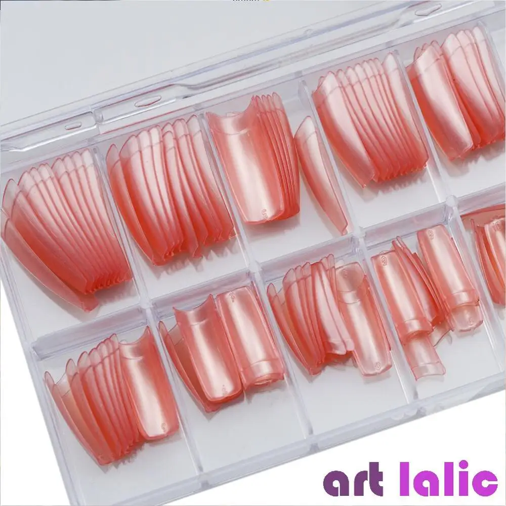 Pearl Pink 100 шт./компл. французский стиль ногтей жемчужный перламутровый цвет накладные акриловые УФ гель для ногтей кончик блеск поверхности - Цвет: Pearl Pink
