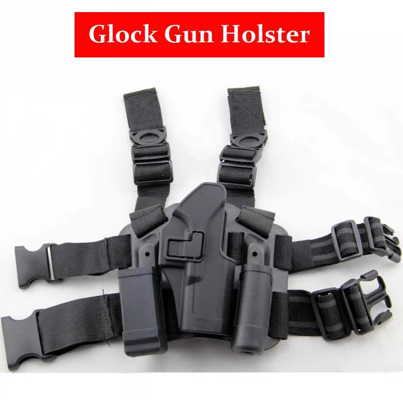 Army Tactical Military Combat Leg Holster Hunting Glock Gun Airsoft Pistol Thigh Fit For 17 19 22 23 31 32 | Спорт и развлечения