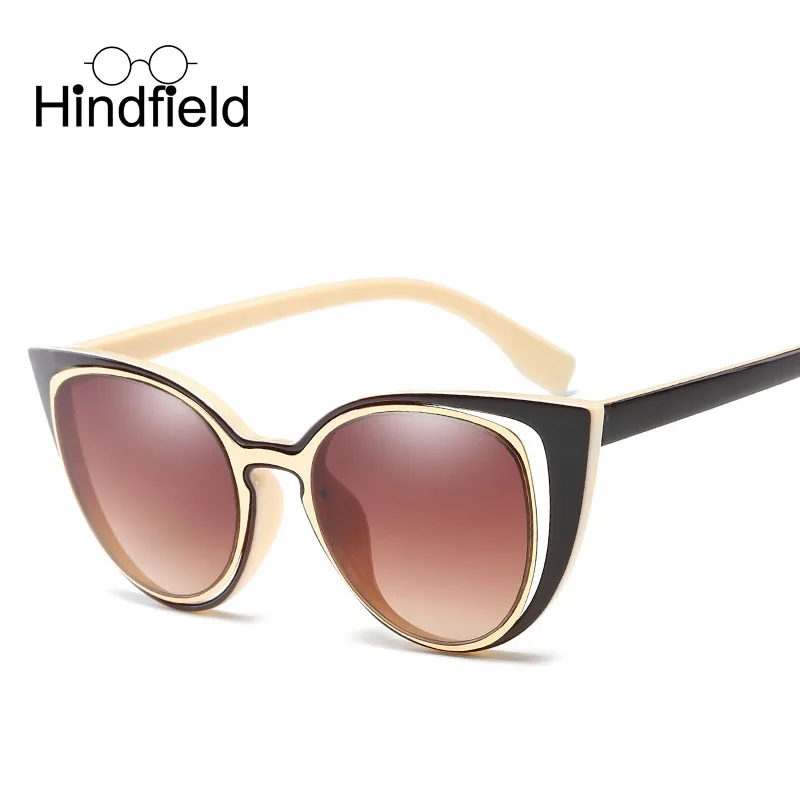 Hindfield классический Cat Eye Солнцезащитные очки для женщин Для Брендовая