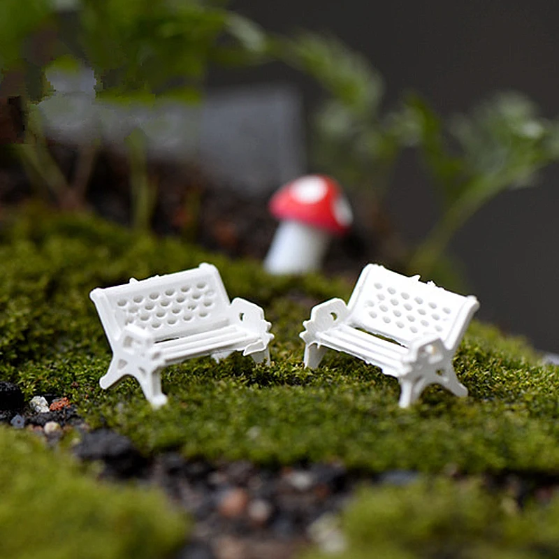 1 шт. милая маленькая белая скамья фея куклы стулья мох для террариума Декор