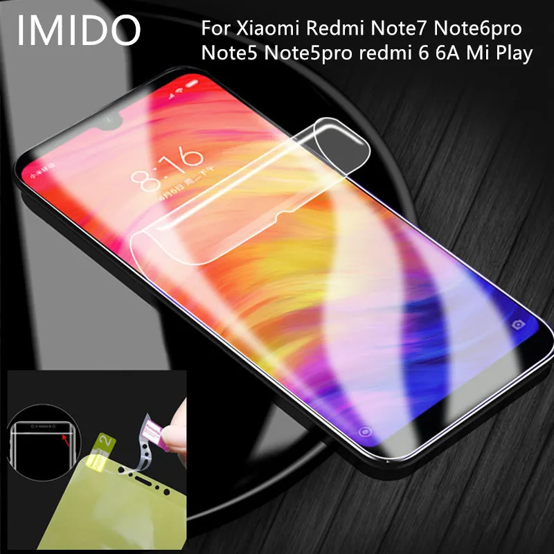 Для Xiao mi redmi Note7 Note6pro 6 6A Play 3D полное покрытие мягкий гидрогелевый экран ТПУ