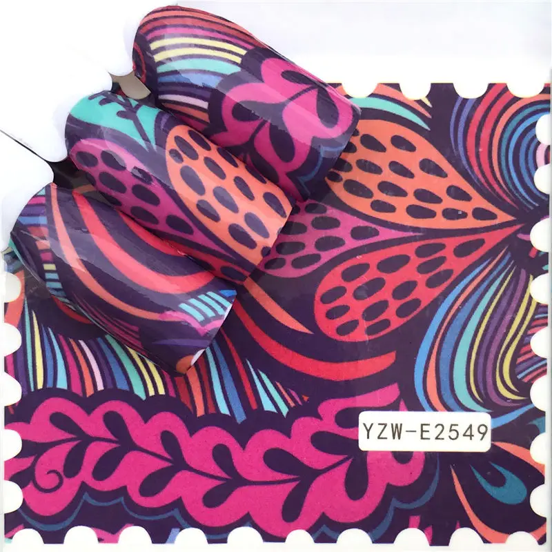YZW-E2549 FWC наклейки для ногтей с водными наклейками персонаж наклейка на ногти водная переводная наклейка для украшения ногтей смешанный дизайн советы - Цвет: YZW-E2549