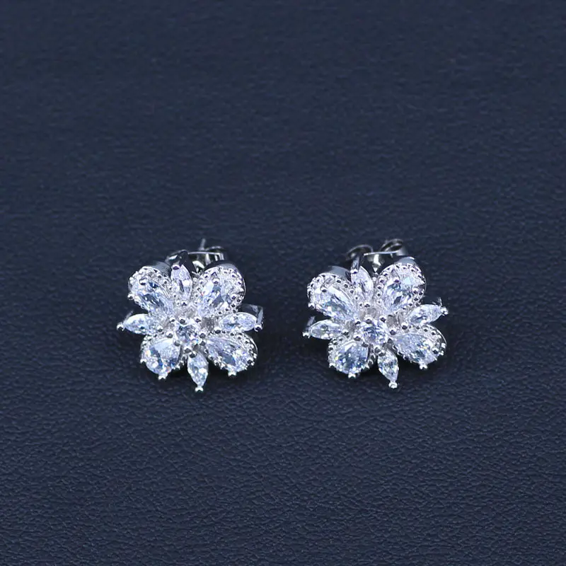 Высокое качество 4 вида цветов серебро 925 пробы цветочный ювелирный набор Женский