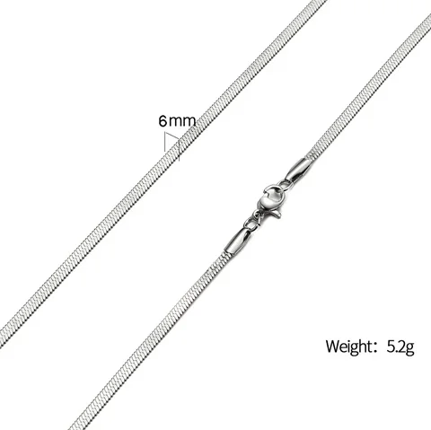 kz033 6mm AZIZ BEKKAOUI, мужская и женская цепочка, цепочка со змеиным лезвием, Фигаро, цепочка, круглая, базовая цепь, нержавеющая сталь, колье, ювелирное изделие - Окраска металла: kz033 6mm
