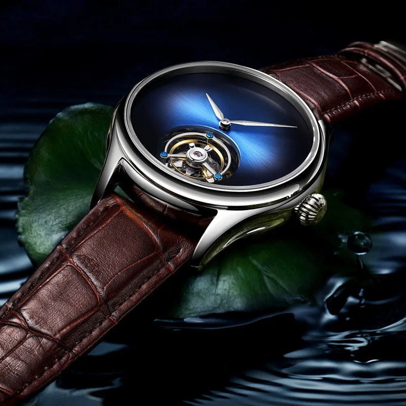 

2020 New Mechanical Tourbillon Men Watch Creative Business pilot Man Watches personality Male clock hollow leather luxury watch