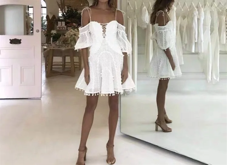 Vestido Banco Открытое сексуальное летнее платье с открытыми плечами 2019 кружевное