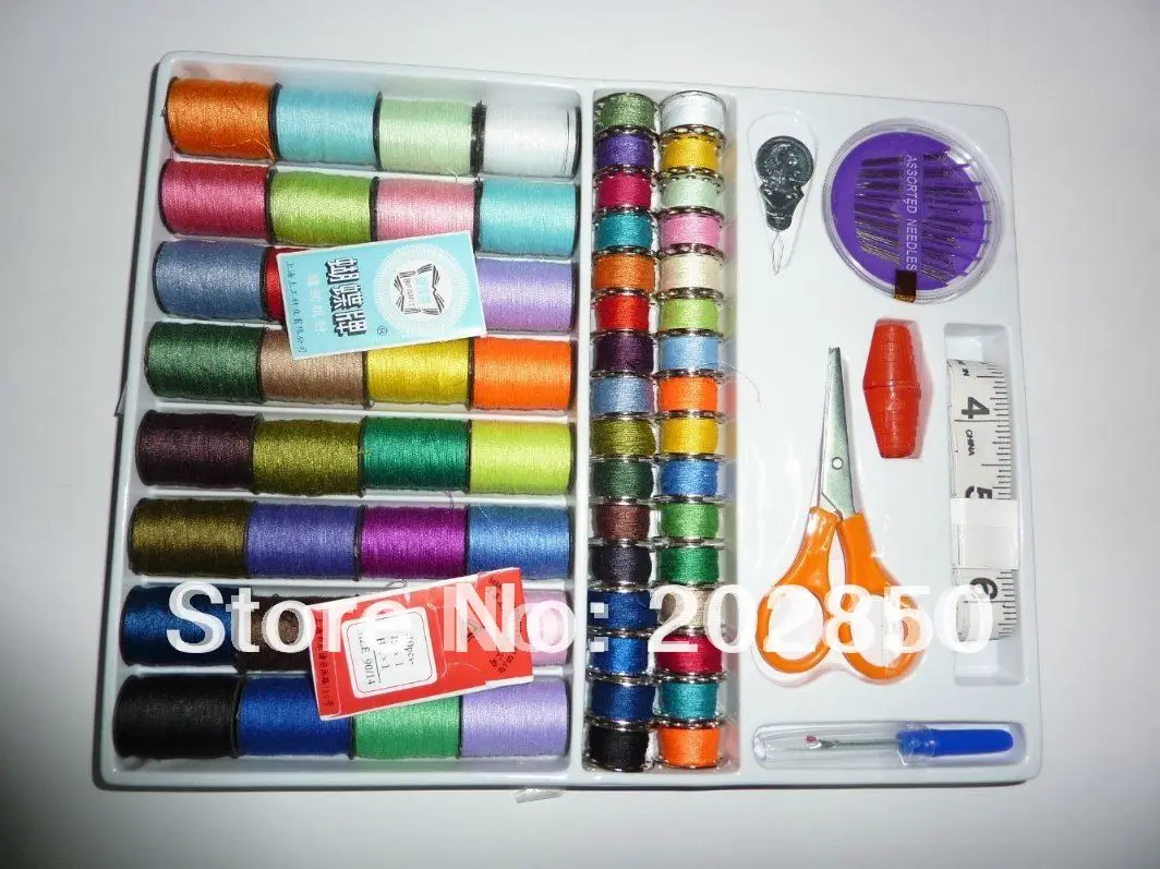Бесплатная доставка пакет из 64 рул. различных цвет нитки и в чехол иглы