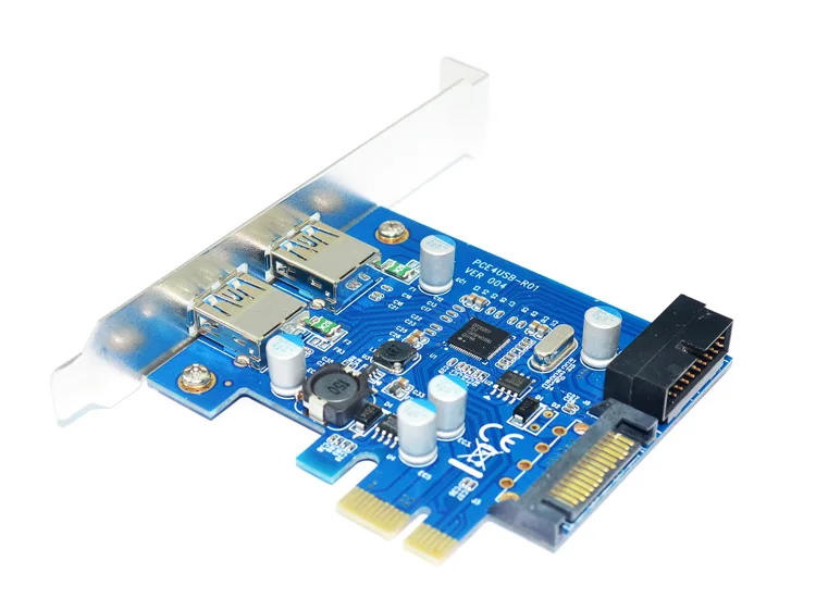 3 0 USB PCIe плата расширения Внешние 2 порта USB3.0 + внутренних 19Pin разъем 4Pin IDE питания
